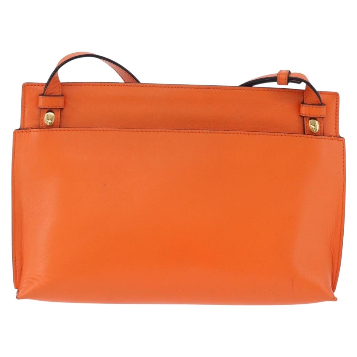 Loewe T Messenger Leather Orange Leather Crossbody Bag Bag (Pre-Owned)