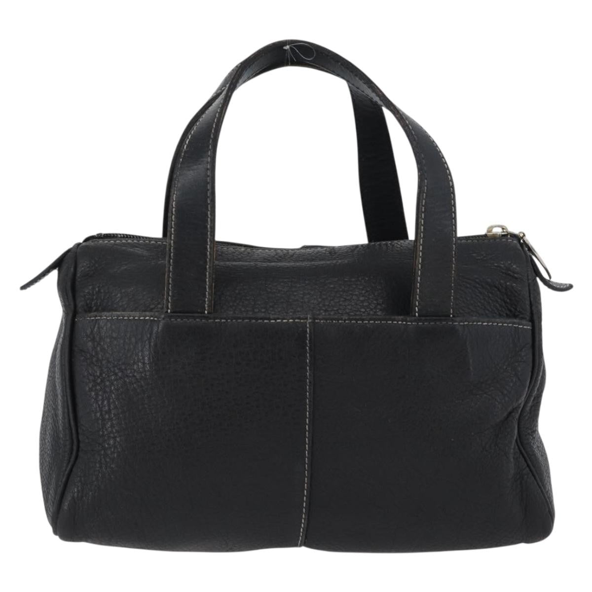 Burberry Vintage Leather Black Leather Handbag (Pre-Owned)