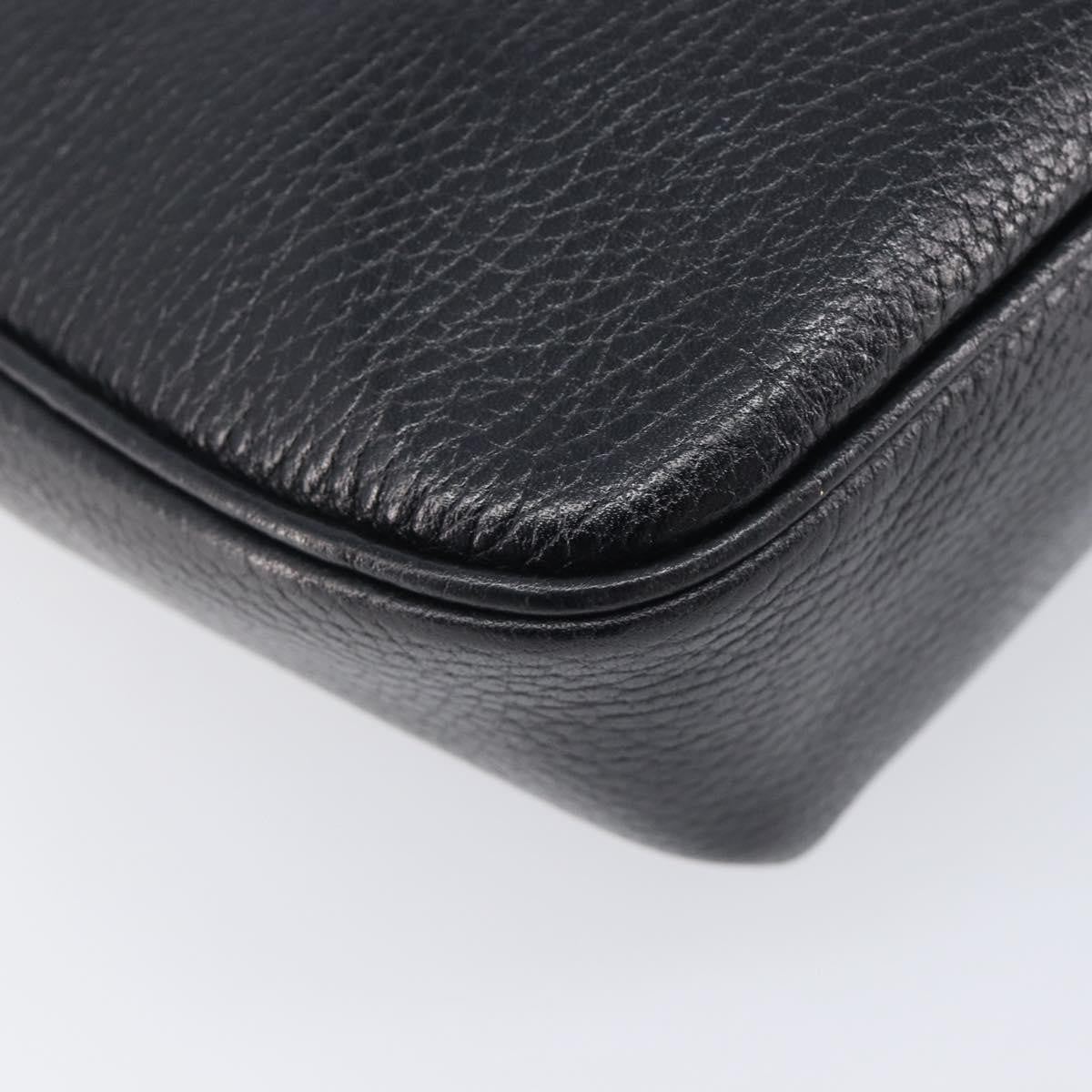Celine Vintage Circle Logo Leather Black Leather Crossbody Bag Bag (Pre-Owned)