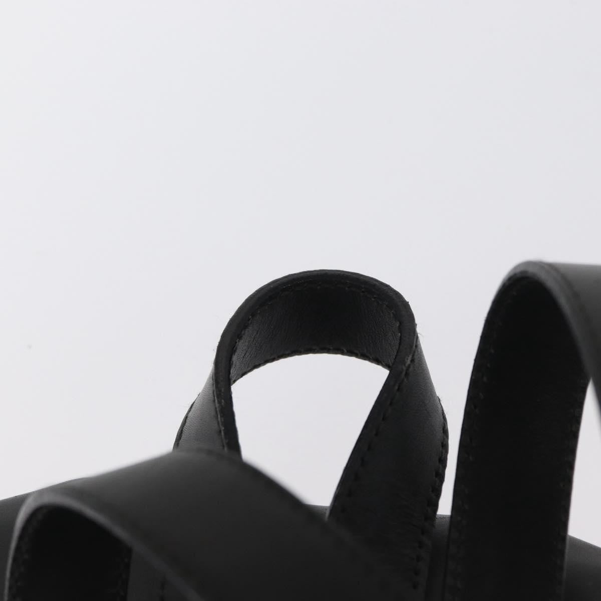 Salvatore Ferragamo Gancini Flap Drawstring Leather Black Leather Backpack Bag (Pre-Owned)