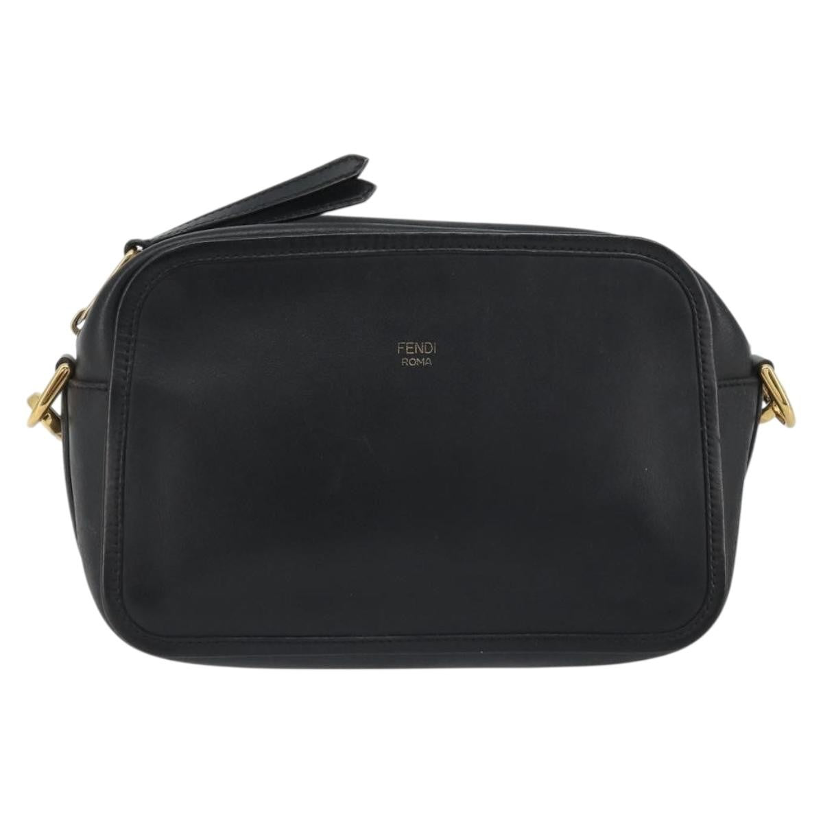 Fendi F Is Fendi Camera Leather Navy Leather Shoulder Bag Bag (Pre-Owned)