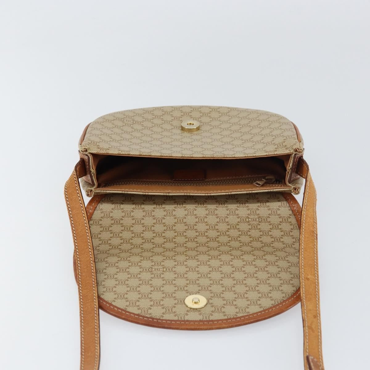 Celine Macadam Shoulder Pvc Leather Beige Pvc Shoulder Bag Bag (Pre-Owned)