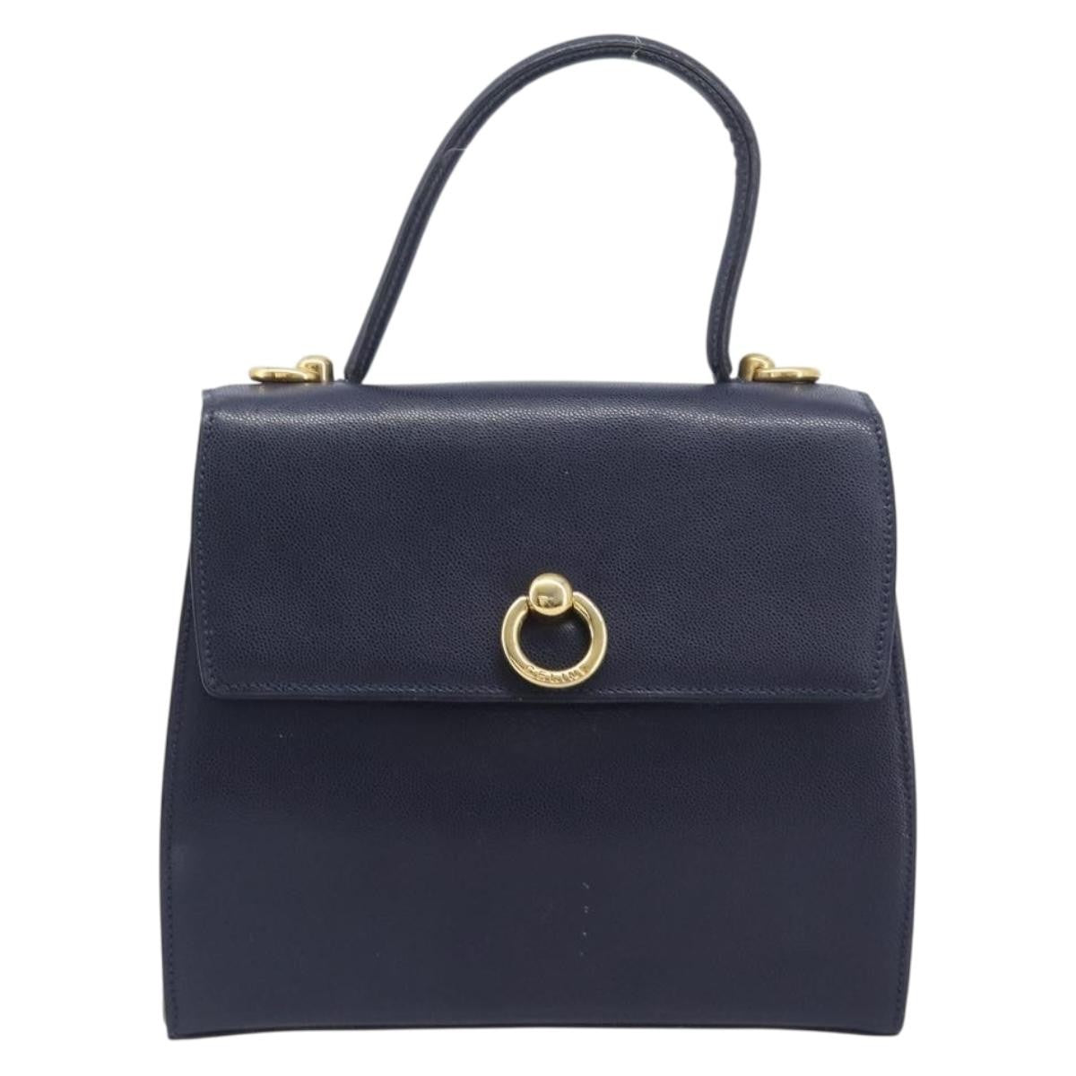 Celine Handbag Leather Navy Leather Handbag (Pre-Owned)