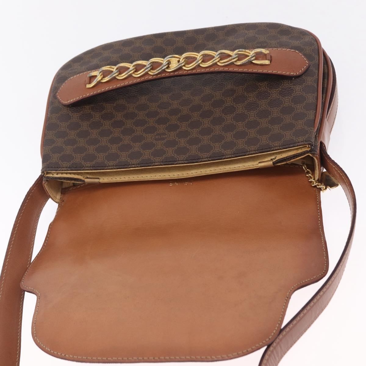 Celine Macadam Shoulder Canvas Brown Canvas Crossbody Bag Bag (Pre-Owned)
