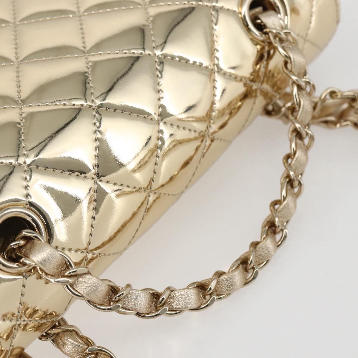 Chanel Hollywood Boulevard Backpack With Star Coin Purse Quilted Metallic Leather Gold Patent_Leather Backpack Bag (Pre-Owned)