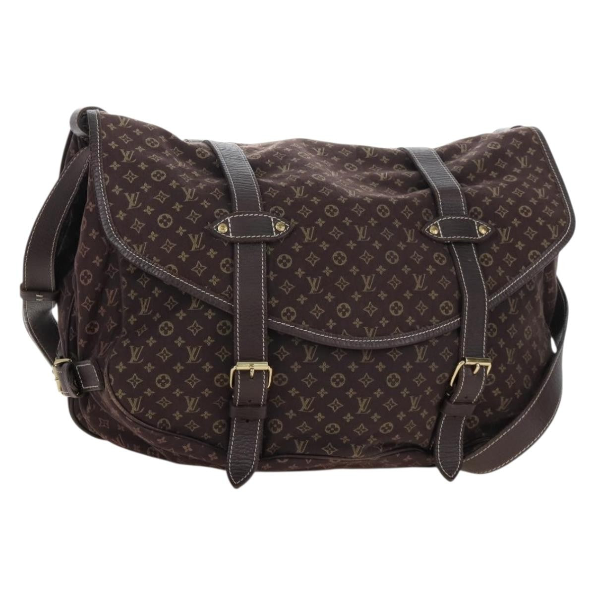 Louis Vuitton Saumur Mini Lin Brown Canvas Shoulder Bag Bag (Pre-Owned)