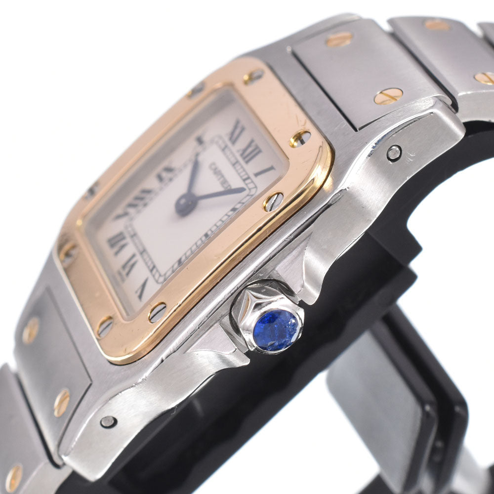 Cartier Santos De Cartier Galbee Quartz Stainless Steel And Yellow Gold Watch (Pre-Owned)