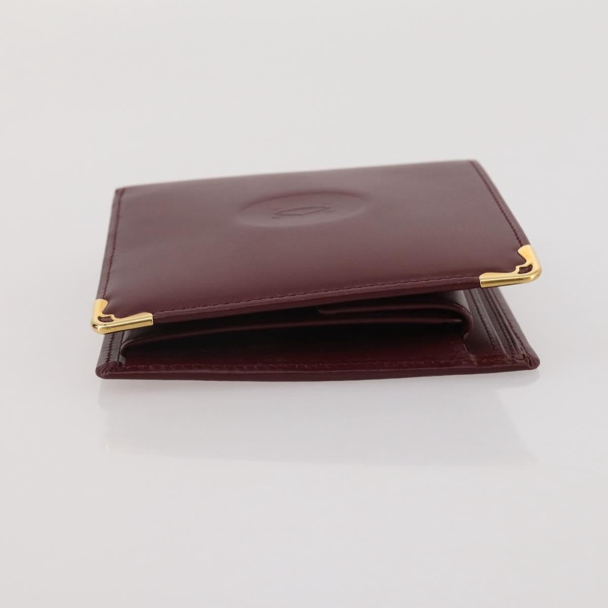 Cartier Coin Purse Must De Cartier Leather Burgundy Leather Wallets Accessory (Pre-Owned)