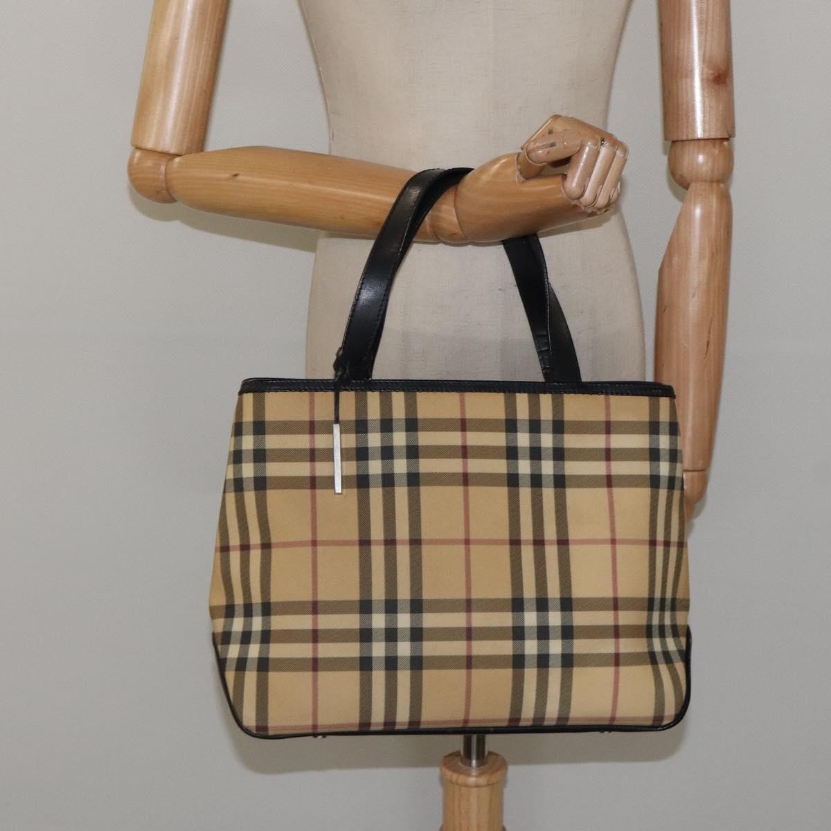 Burberry Nova Check Nova Check Canvas And Leather Beige Canvas Handbag (Pre-Owned)