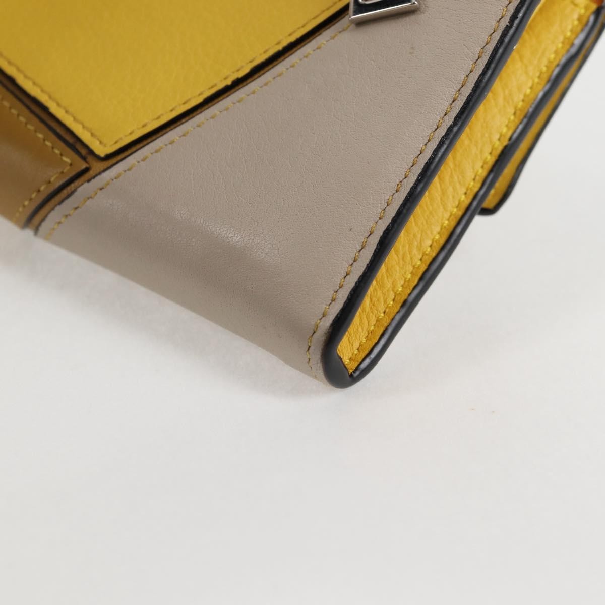 Loewe Puzzle Zip Leather Yellow Leather Wallets Accessory (Pre-Owned)
