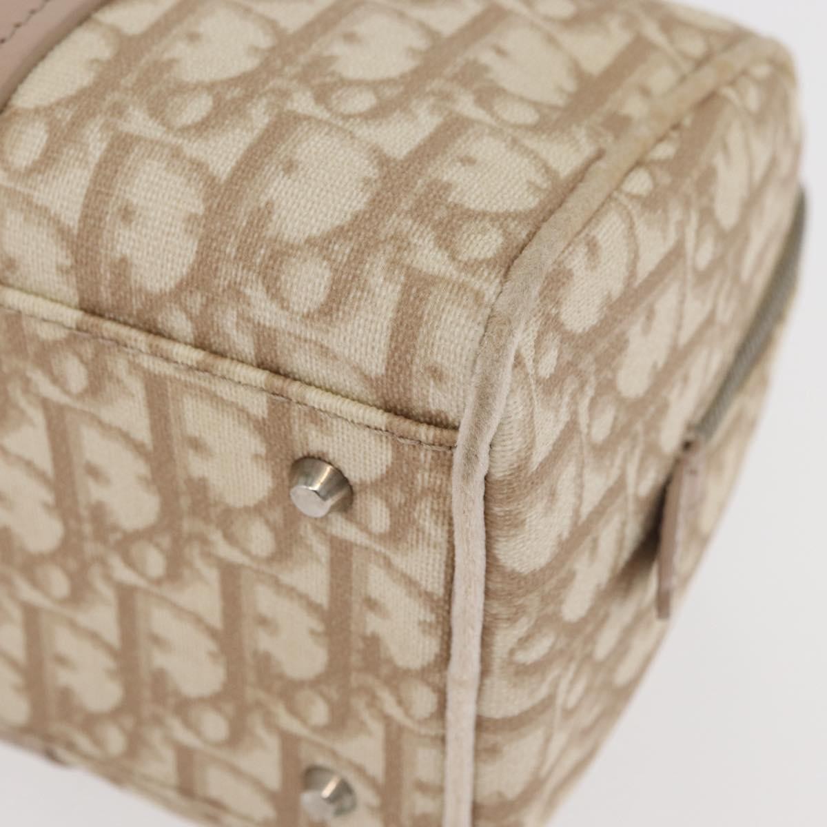 Christian Dior Vintage Trotter Romantique Zip Diorissimo Coated Canvas Beige Canvas Shoulder Bag Bag (Pre-Owned)