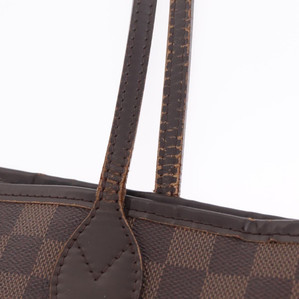 Louis Vuitton Neverfull Damier Ebene Brown Canvas Tote Bag Bag (Pre-Owned)