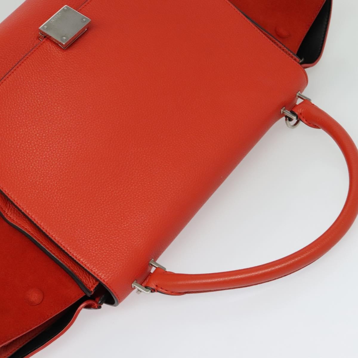 Celine Trapeze Leather With Suede Red Leather Handbag (Pre-Owned)