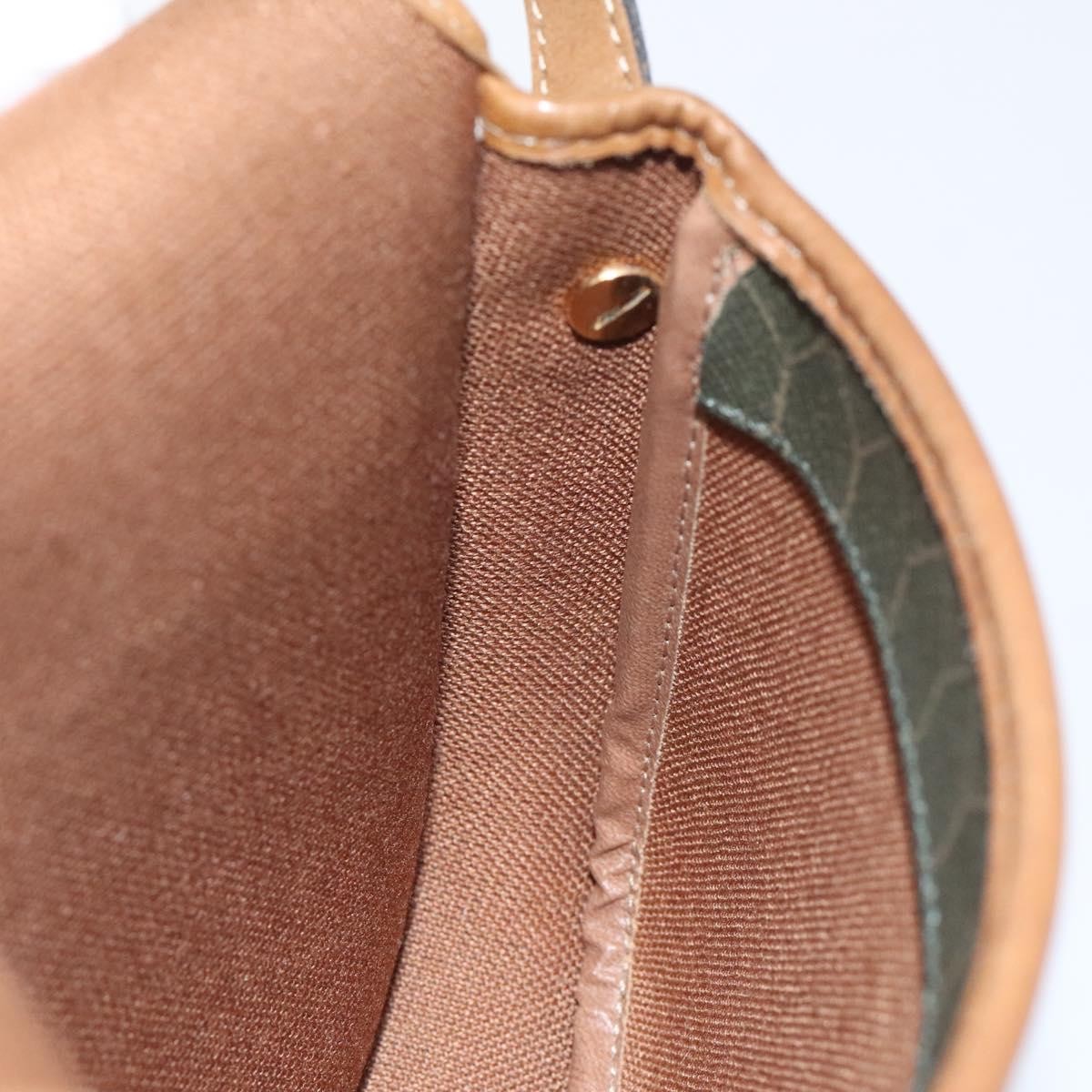 Christian Dior Vintage Honeycomb Flap Coated Canvas Khaki Canvas Shoulder Bag Bag (Pre-Owned)