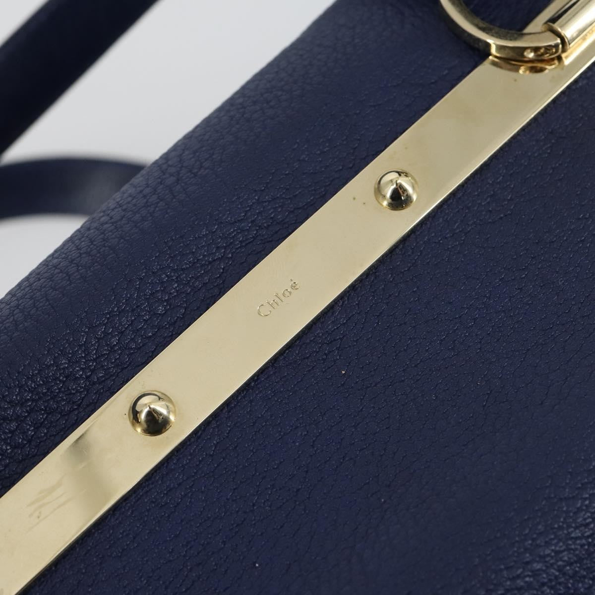 Chloe Bridget Convertible Satchel Leather Navy Leather Handbag (Pre-Owned)