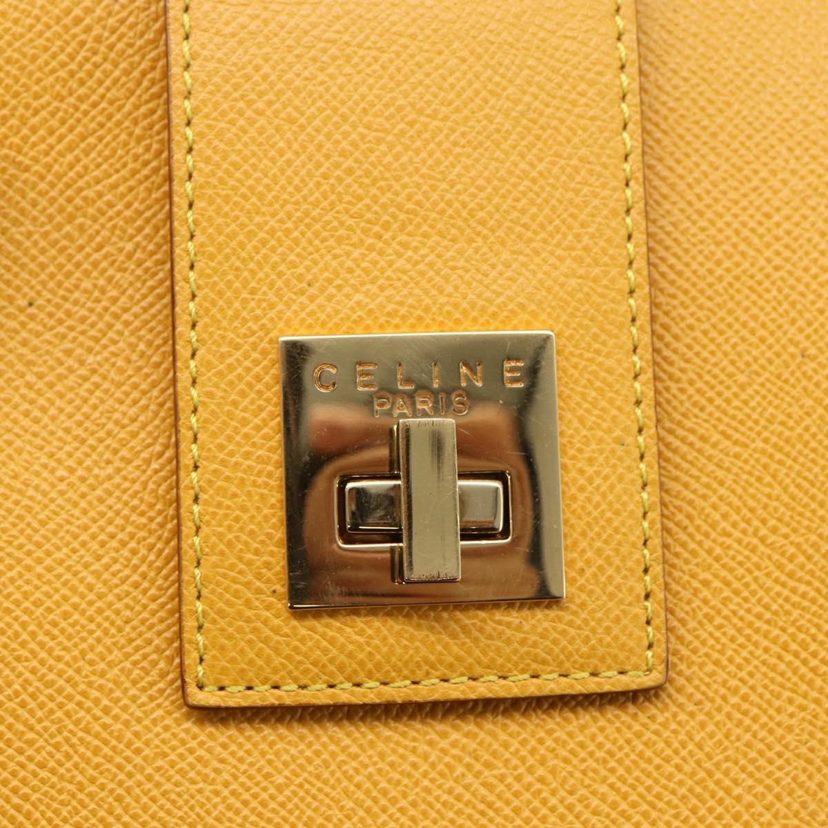 Celine Vintage Leather Yellow Leather Shoulder Bag Bag (Pre-Owned)