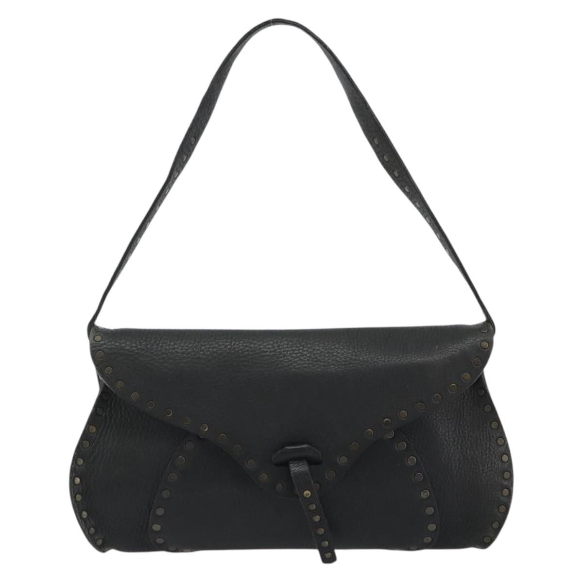 Gucci Shoulder Leather Black Leather Shoulder Bag Bag (Pre-Owned)