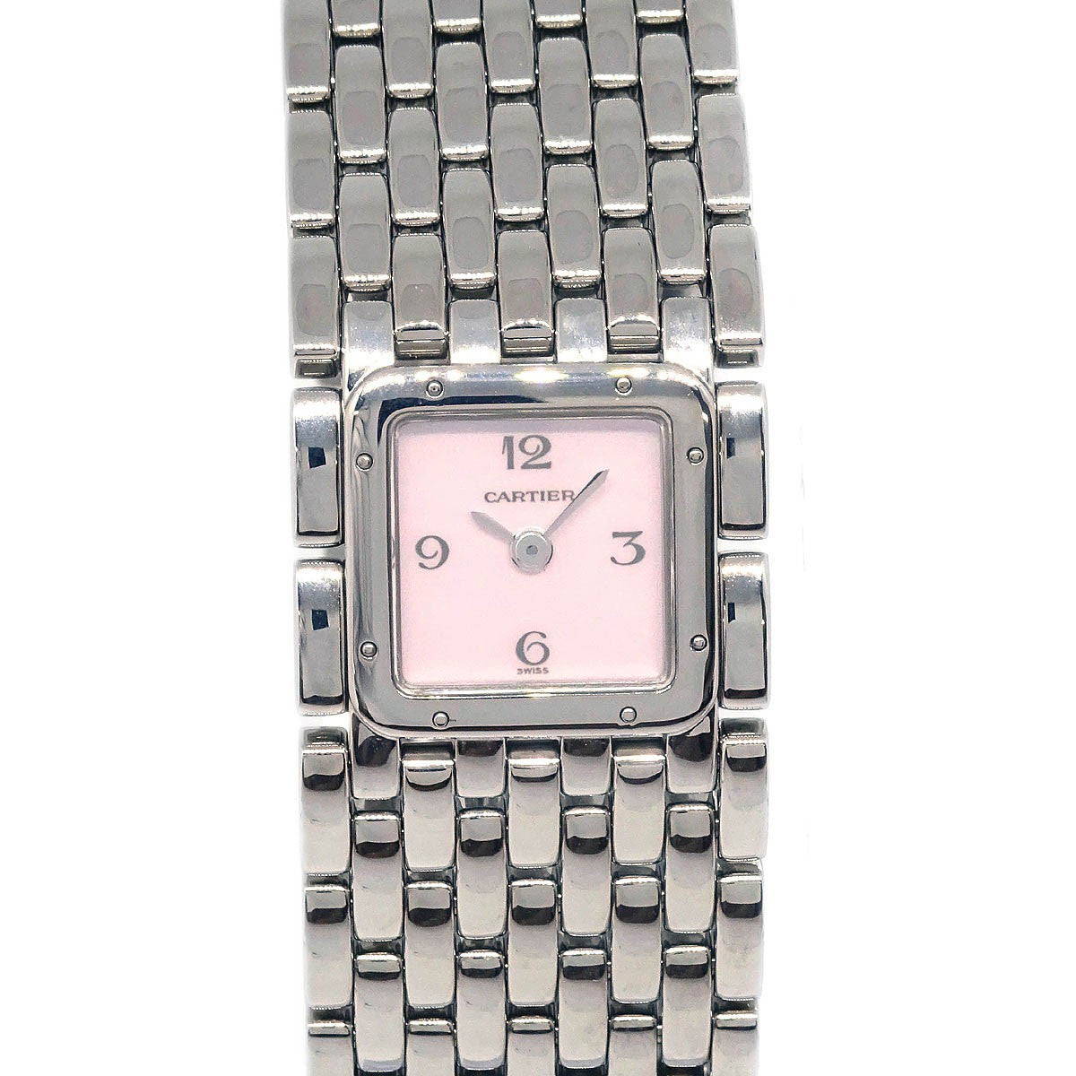Cartier Panthere Ruban Quartz Stainless Steel And Mother Of Pearl Watch (Pre-Owned)