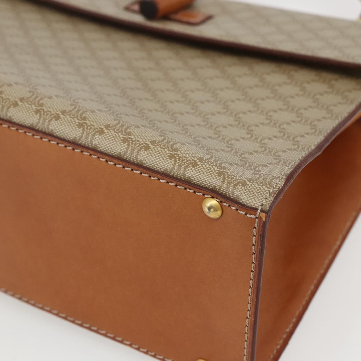 Celine Vintage Macadam Canvas And Leather Beige Canvas Handbag (Pre-Owned)