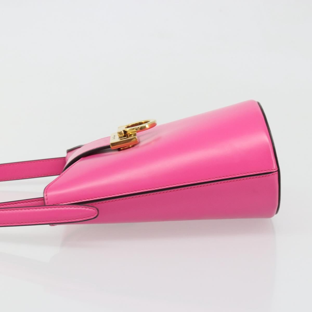 Salvatore Ferragamo Trifolio Leather Pink Leather Shoulder Bag Bag (Pre-Owned)