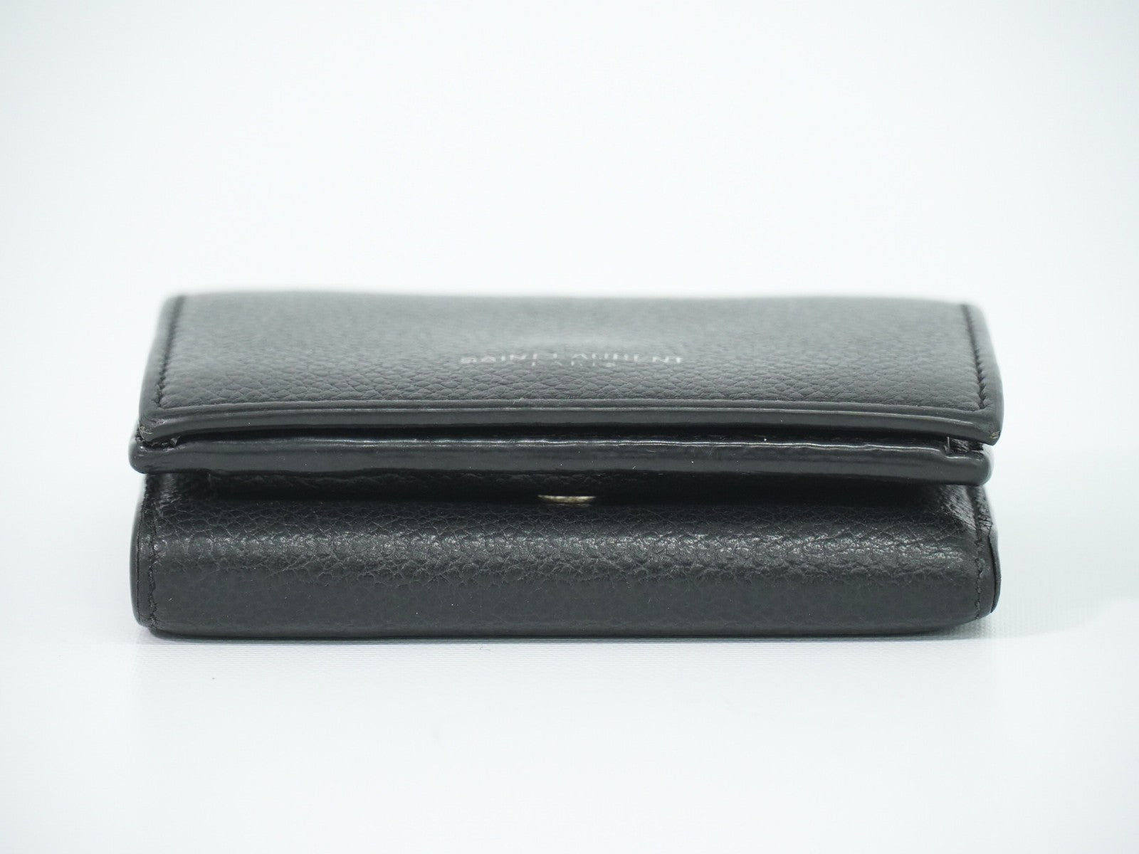 Saint Laurent Compact Matelasse Leather Black Leather Wallets Accessory (Pre-Owned)