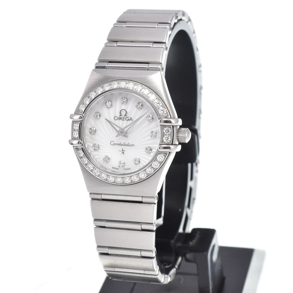 Omega Constellation Quartz Stainless Steel With Diamond Bezel And Markers Watch (Pre-Owned)