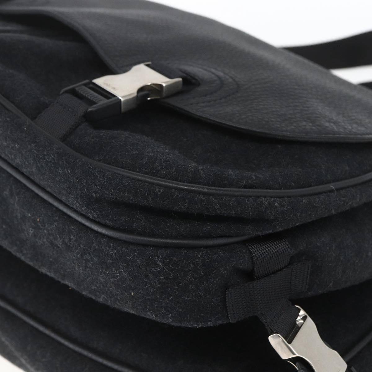 Prada Shoulder Wool Black Wool Shoulder Bag Bag (Pre-Owned)