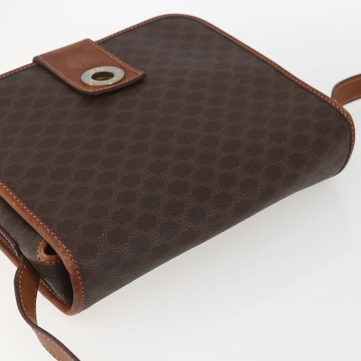 Celine Macadam Shoulder Pvc Leather Brown Pvc Shoulder Bag Bag (Pre-Owned)