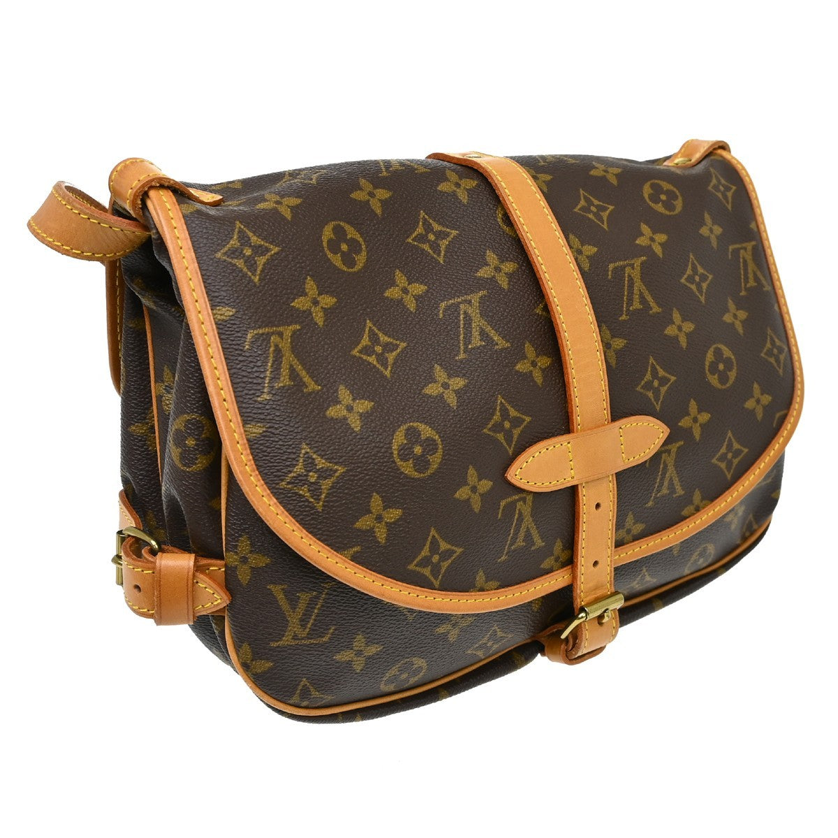 Louis Vuitton Saumur Monogram Canvas Brown Canvas Handbag (Pre-Owned)