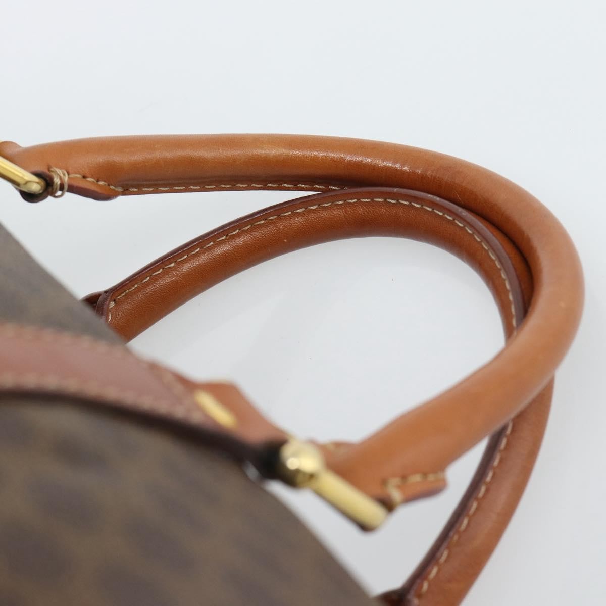 Celine Vintage Macadam Boston Canvas And Leather Brown Canvas Handbag (Pre-Owned)