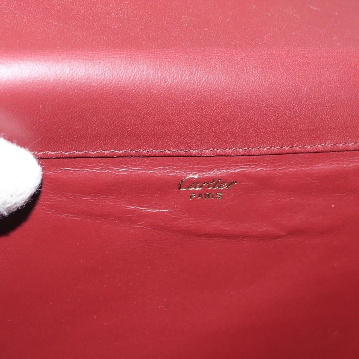 Cartier Must De Cartier Clutch Leather Burgundy Leather Clutche & Pouche Bag (Pre-Owned)