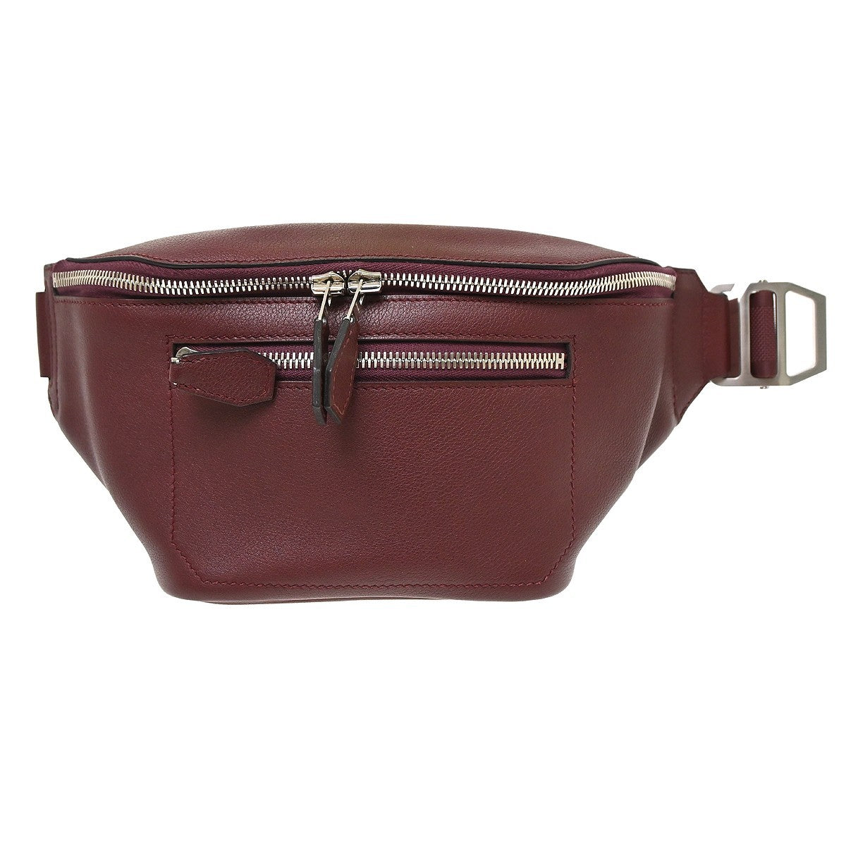 Hermes Cityslide Belt Evercolor Burgundy Leather Clutche & Pouche Bag (Pre-Owned)