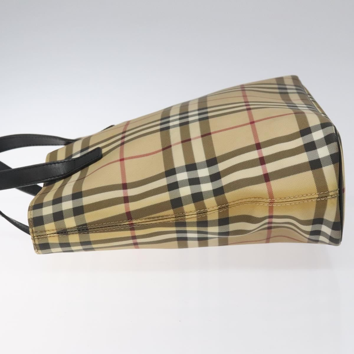Burberry Nova Check Tote Canvas Check Pattern Beige Canvas Tote Bag Bag (Pre-Owned)