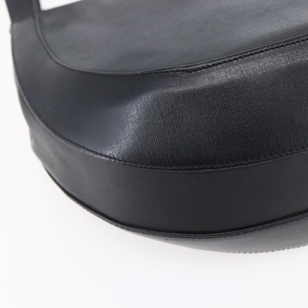 Salvatore Ferragamo Gancini Leather Black Leather Shoulder Bag Bag (Pre-Owned)