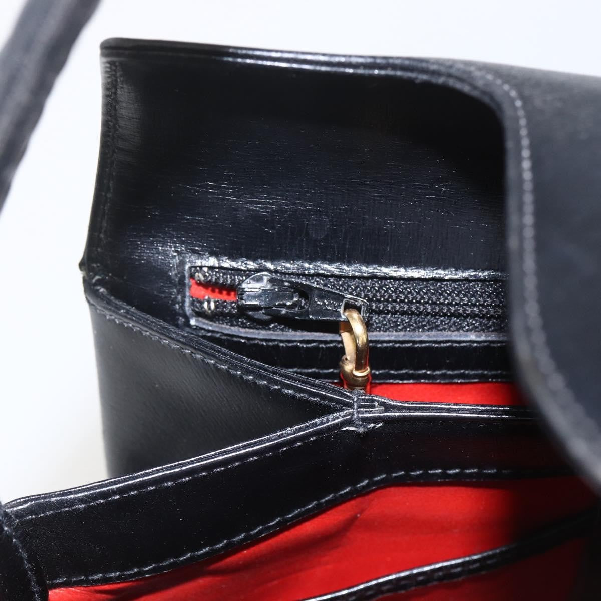 Gucci Vintage Leather Black Leather Handbag (Pre-Owned)