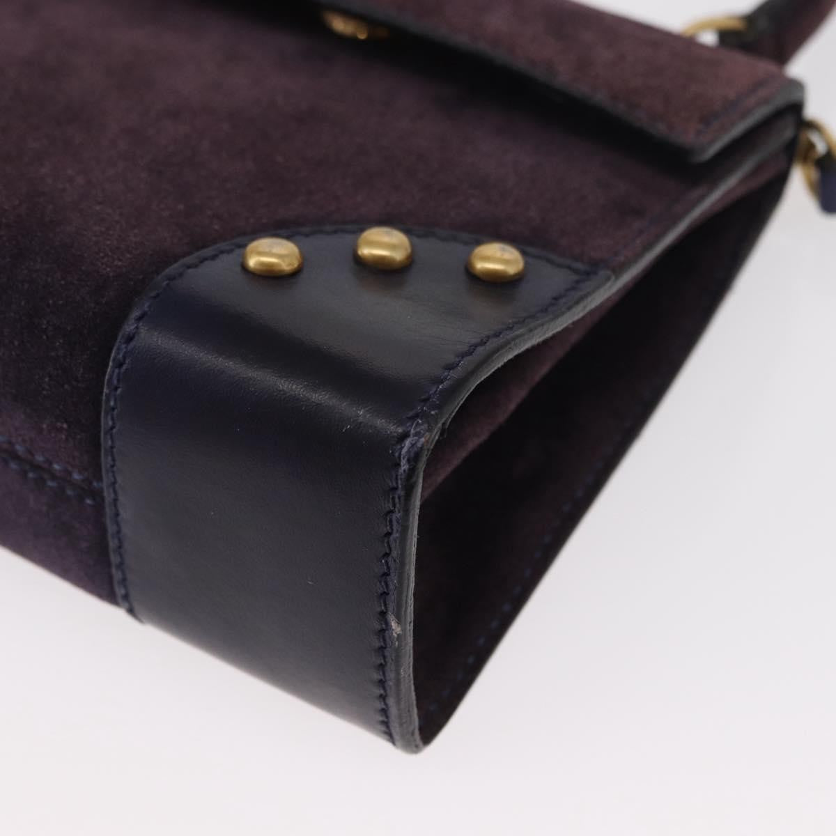 Celine Handbag Suede Purple Suede Handbag (Pre-Owned)
