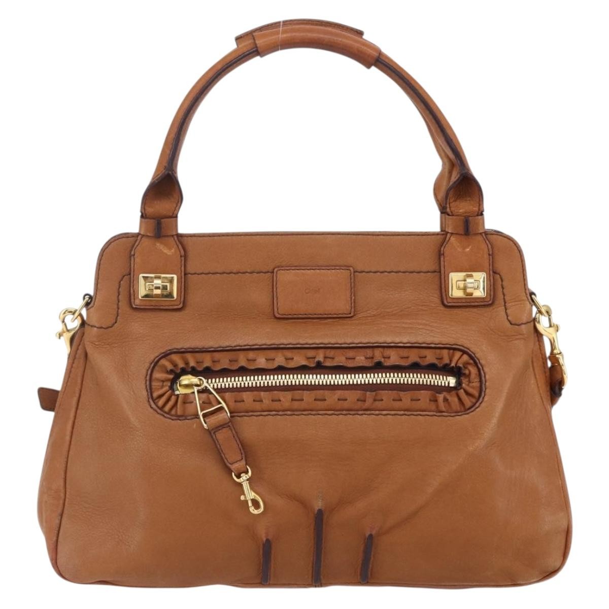 Chloe Margaret Leather Brown Leather Handbag (Pre-Owned)