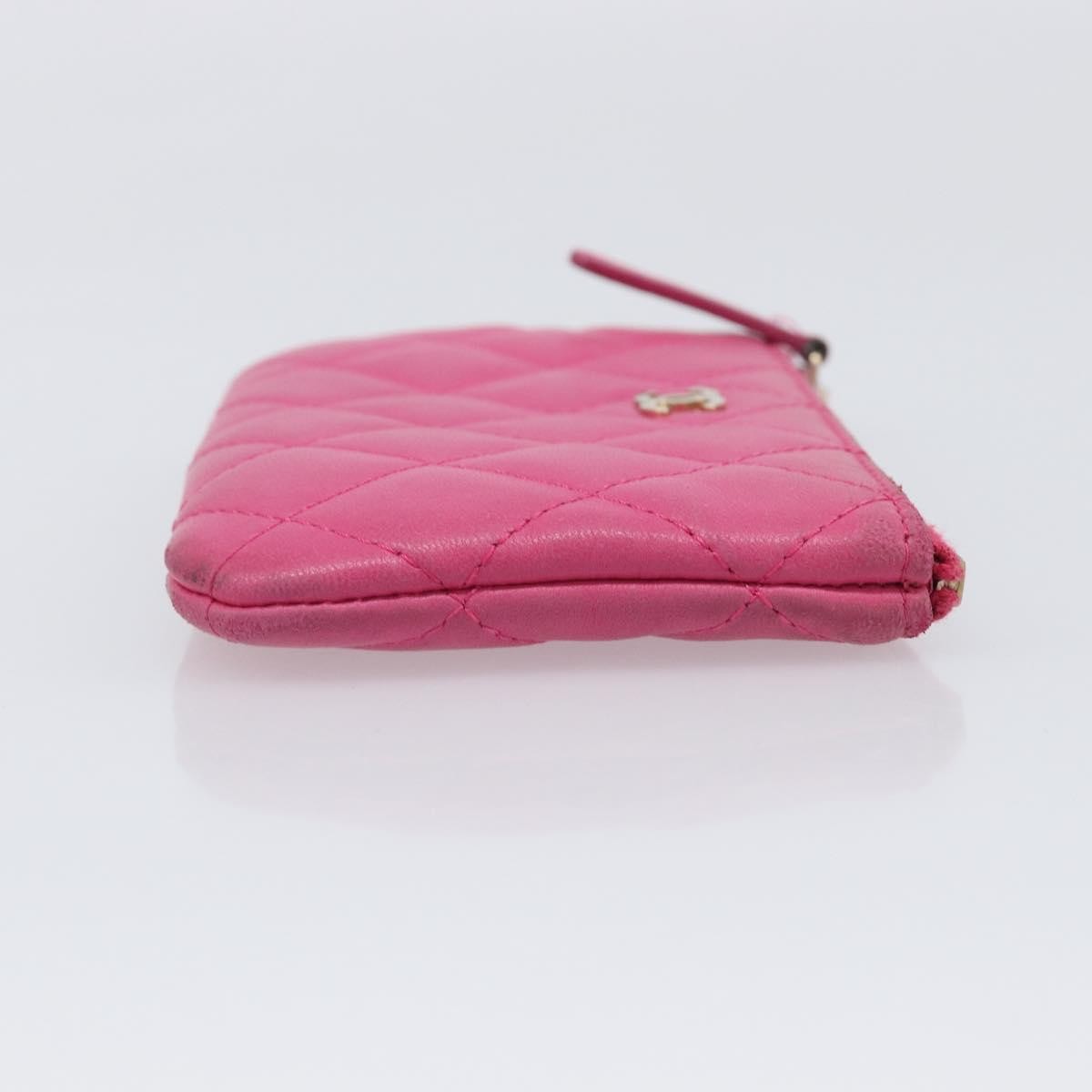 Chanel Cc Zip Coin Purse Quilted Lambskin Pink Leather Wallets Accessory (Pre-Owned)