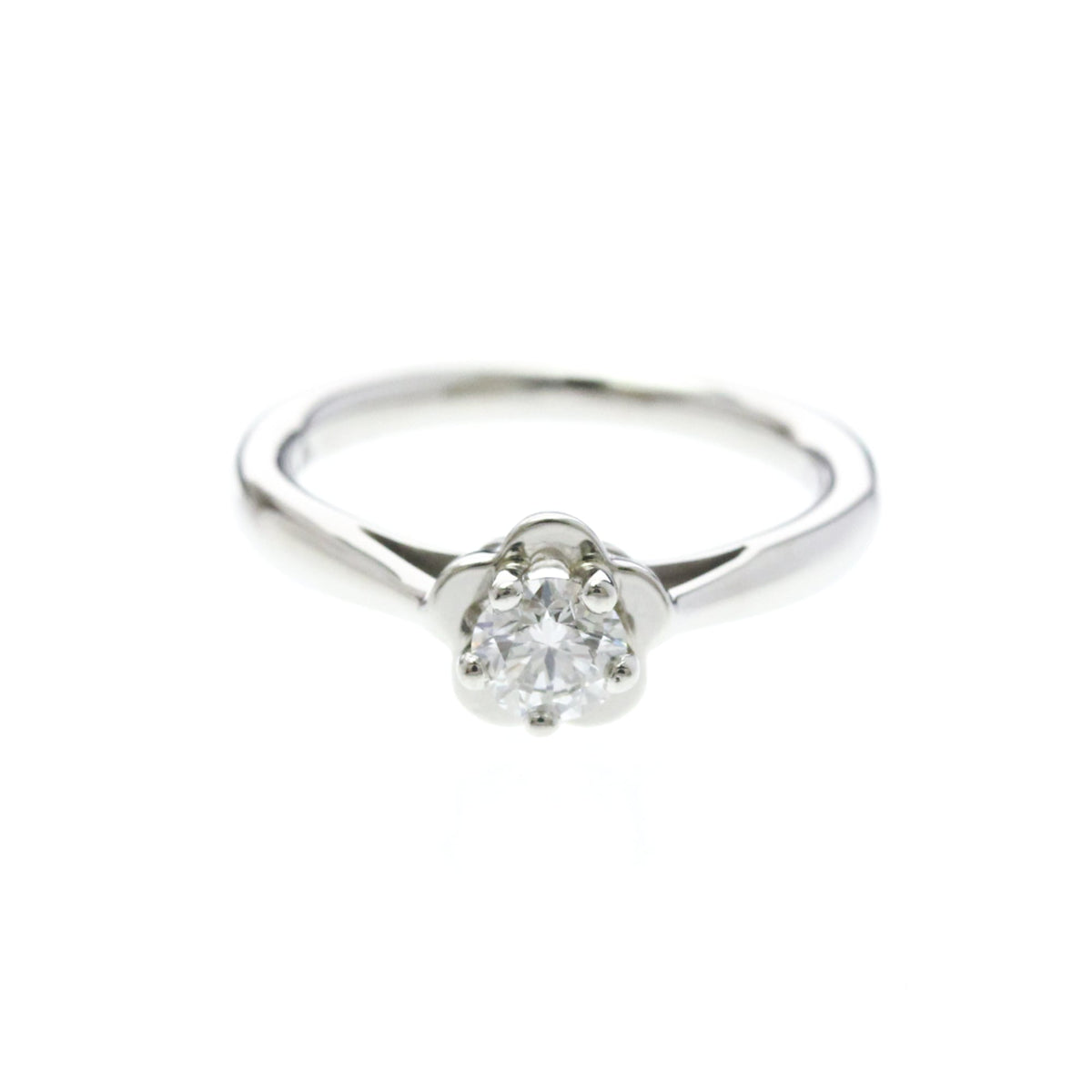 Chanel Extrait De Camelia 18K Rose Gold With Diamond Silver Platinum Ring Jewelry (Pre-Owned)