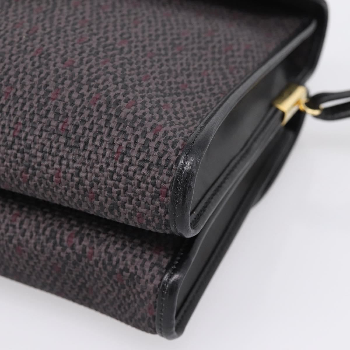 Saint Laurent Vintage Shoulder Bag Leather Gray Canvas Shoulder Bag Bag (Pre-Owned)