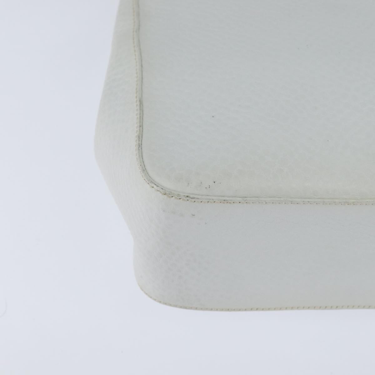 Salvatore Ferragamo Gancini Leather White Leather Handbag (Pre-Owned)