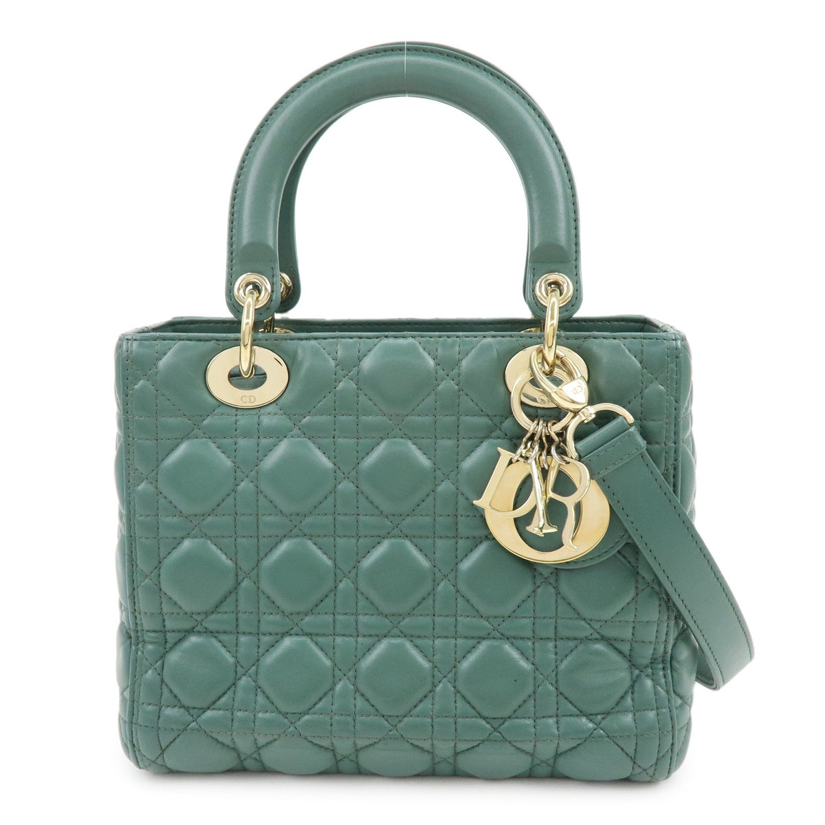 Christian Dior Lady Dior Green Leather Handbag (Pre-Owned)