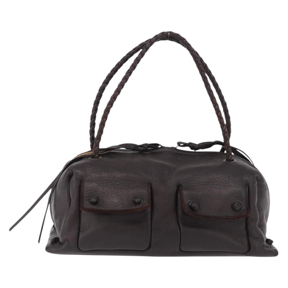 Bottega Veneta Intrecciato Handbag Intrecciato Brown Leather Handbag (Pre-Owned)