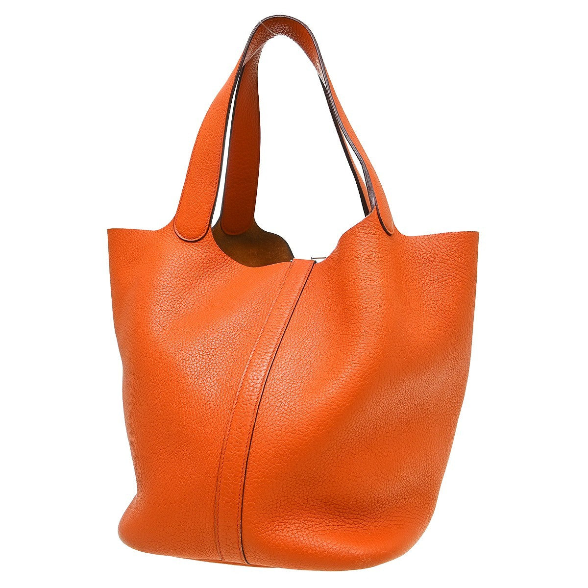 Hermes Picotin Clemence Orange Leather Handbag (Pre-Owned)