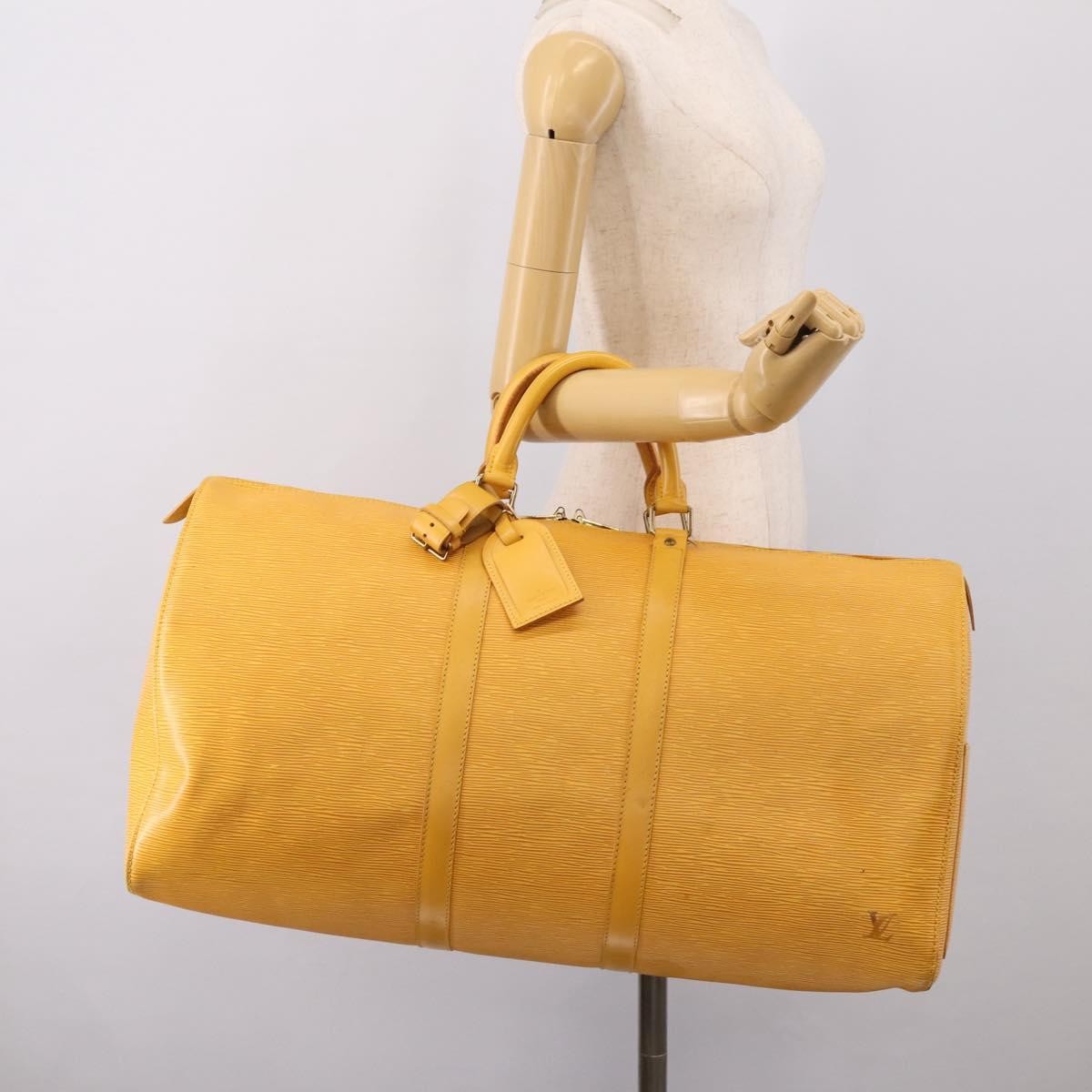 Louis Vuitton Keepall Epi Leather Yellow Leather Travel Bag Bag (Pre-Owned)