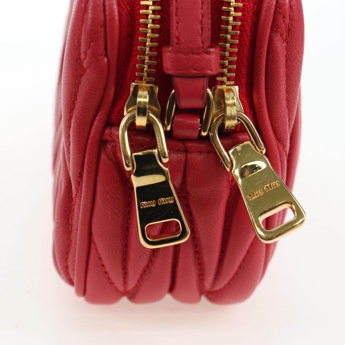 Miu Miu Tech Matelasse Leather Red Leather Crossbody Bag Bag (Pre-Owned)