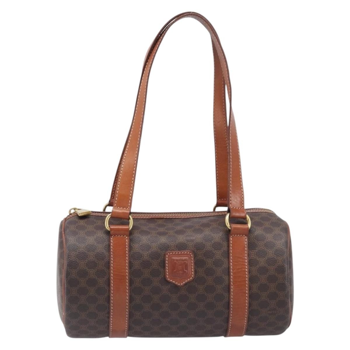 Celine Vintage Macadam Canvas And Leather Brown Pvc Handbag (Pre-Owned)