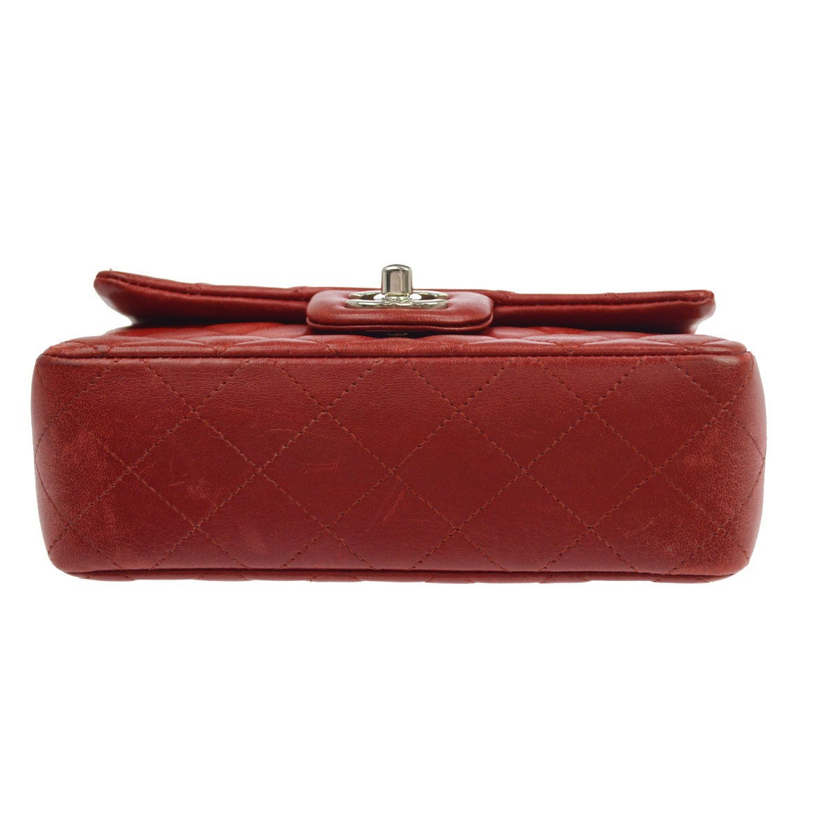 Chanel Classic Single Flap Bag Quilted Lambskin Red Leather Shoulder Bag Bag (Pre-Owned)