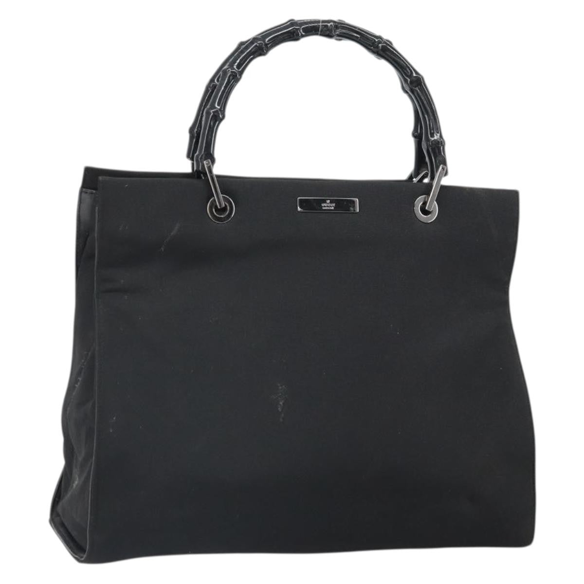 Gucci Bamboo Nylon Black Nylon Tote Bag Bag (Pre-Owned)