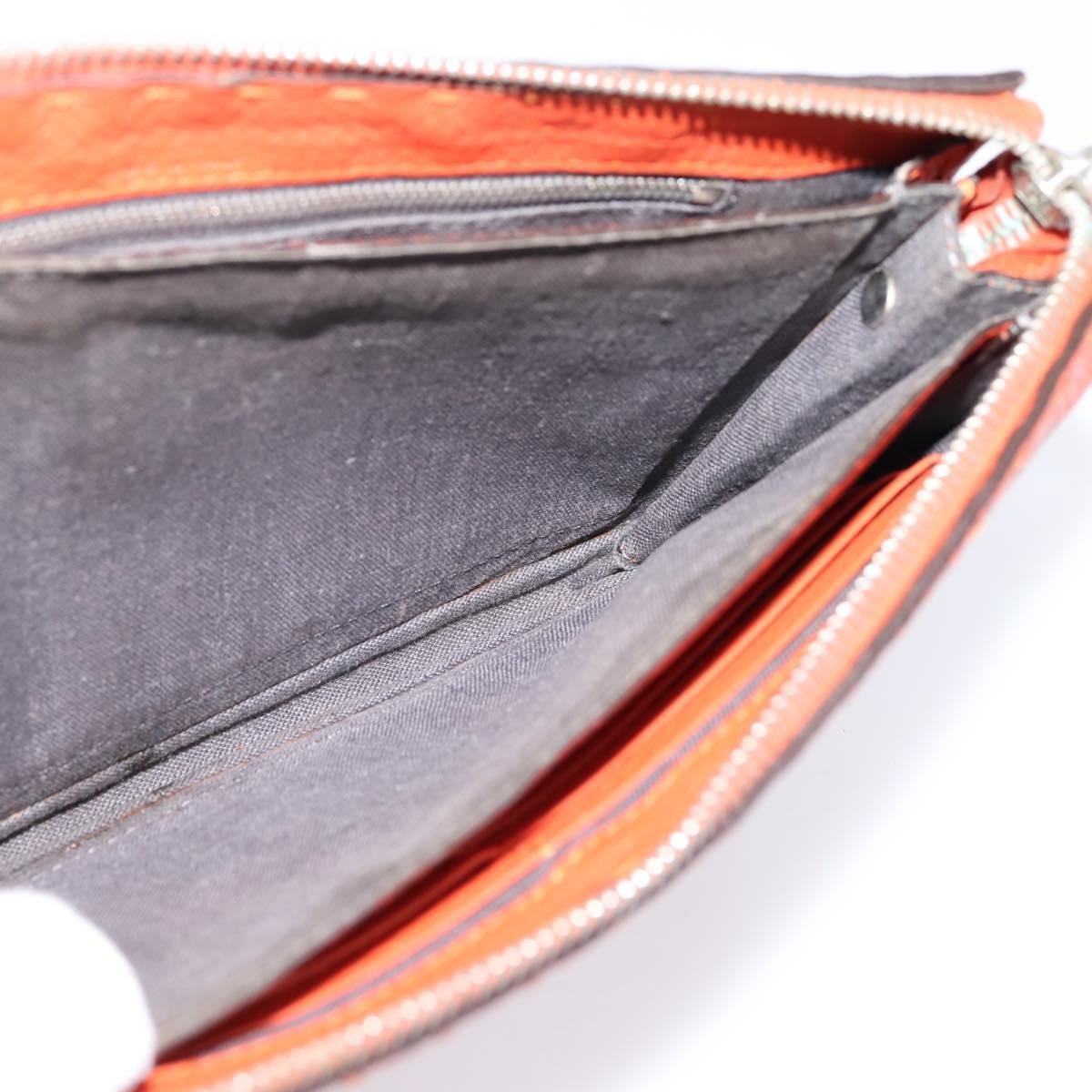 Fendi Selleria Zip Clutch Leather Orange Leather Clutche & Pouche Bag (Pre-Owned)